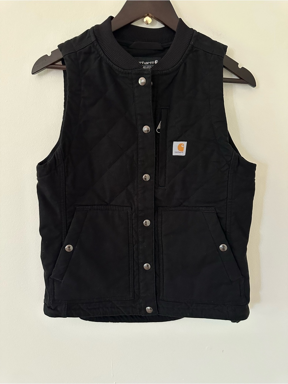 WOMEN'S RUGGED FLEX® RELAXED FIT CANVAS INSULATED RIB COLLAR VEST - Picture 4 of 7